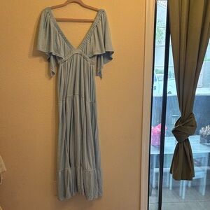 #221 Elegant Sky Blue Maxi Dress